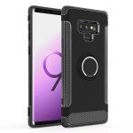 Wholesale Galaxy Note 9 360 Rotating Ring Stand Hybrid Case with Metal Plate (Black)